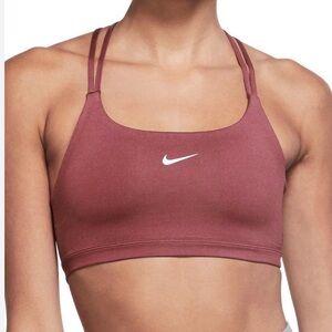 Nike Sports Bra in Maroon with White Logo